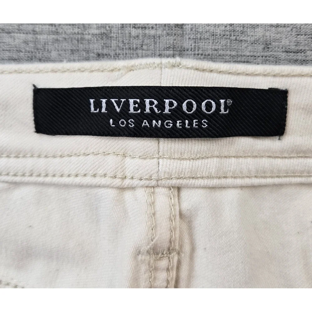 Liverpool Women's Jeans High Rise Crop Flare Color Seaside Dunes 32